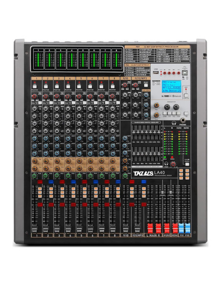 Mezclador de Audio Profesional LA-12, 12 Canales, Reverb DSP Mezclador de Audio Profesional LA-12, 12 Canales, Reverb DSP