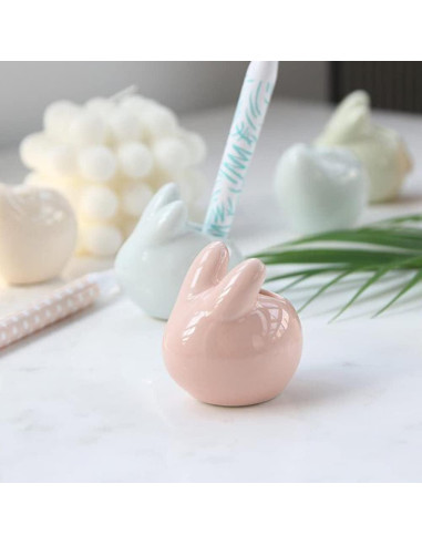 Soporte de Cepillo de Dientes Cerámica WAYUTO Conejo Azul
