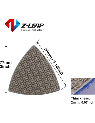 Discos de Lijado Triangulares Z-LEAP 80mm Grano 60 - 2pcs