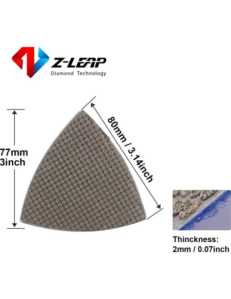 Discos de Lijado Triangulares Z-LEAP 80mm Grano 60 - 2pcs Discos de Lijado Triangulares Z-LEAP 80mm Grano 60 - 2pcs