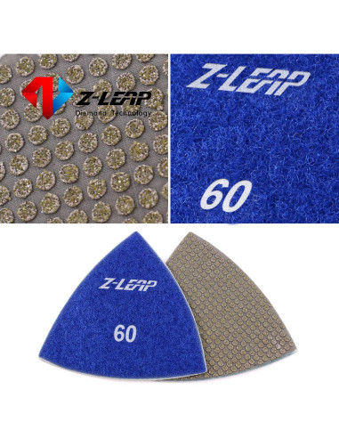 Discos de Lijado Triangulares Z-LEAP 80mm Grano 60 - 2pcs
