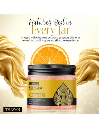 Exfoliante de Sal del Himalaya Thayan 348g - Multiuso Cítrico