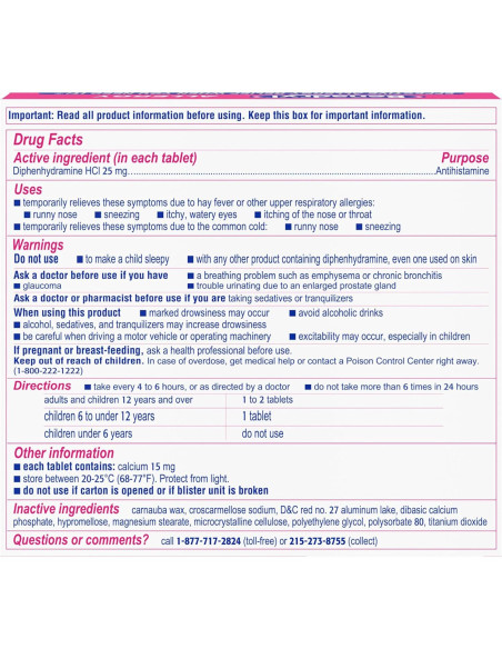 Benadryl Ultratabs 25 mg Antihistamínico Alivio Alergias 24 ct Benadryl Ultratabs 25 mg Antihistamínico Alivio Alergias 24 ct