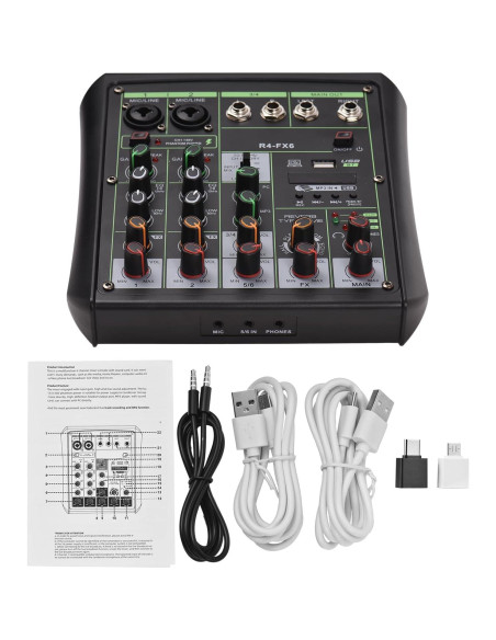 Mezclador de Audio 6 Canales DJ XLI1281909056379NV 48V Phantom Mezclador de Audio 6 Canales DJ XLI1281909056379NV 48V Phantom