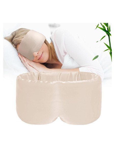 Máscara de Ojos de Bambú iCooBreeze Ajustable Grande Albaricoque Máscara de Ojos de Bambú iCooBreeze Ajustable Grande Albaricoque