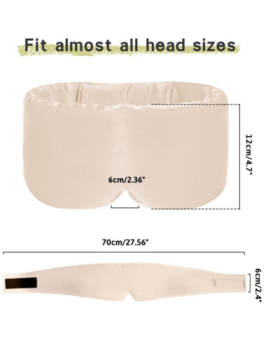Máscara de Ojos de Bambú iCooBreeze Ajustable Grande Albaricoque