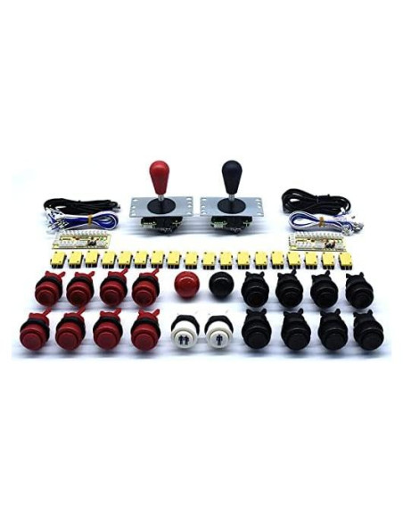 Kit de Arcade DIY Arcity para 2 Jugadores USB Rojo y Negro Kit de Arcade DIY Arcity para 2 Jugadores USB Rojo y Negro