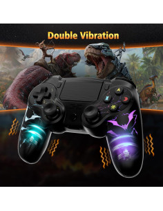 Controlador Inalámbrico CHENGDAO PS4 Azul y Negro con Luz 2