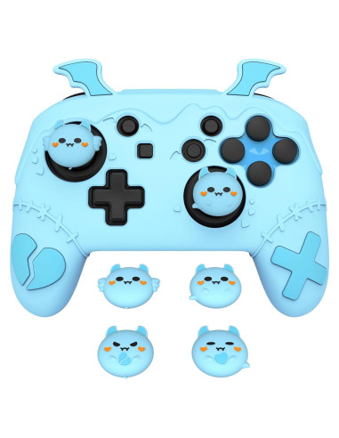 Funda de Silicona PlayVital Gothic Imp para Controlador Pro Switch - Azul Aqua
