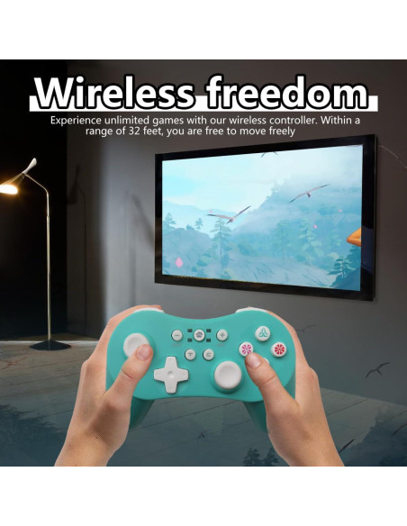 Controlador Pro Inalámbrico WELURE Gamepad Verde Menta para Nintendo Switch Controlador Pro Inalámbrico WELURE Gamepad Verde Menta para Nintendo Switch