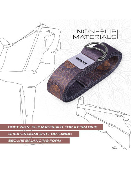 Correa de Yoga RDX 8 pies Ajustable Poliester Algodón Correa de Yoga RDX 8 pies Ajustable Poliester Algodón