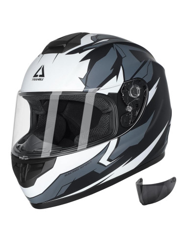 Casco de Motocicleta TRIANGLE TFF15 Doble Visera y Ventilación