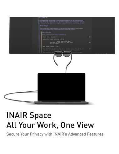 Gafas AR INAIR 2 Pro | Pantalla 135" (342.9 cm) 120Hz | Compatible con iPhone y PC