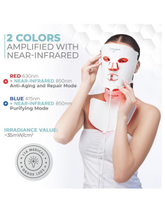 Máscara LED Facial Nourished Bodynskin - Terapia Luz Azul y Roja 2