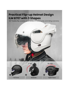 Casco Modular ILM B707 Vintage Blanco Doble Visera 2