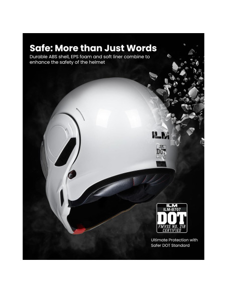 Casco Modular ILM B707 Vintage Blanco Doble Visera Casco Modular ILM B707 Vintage Blanco Doble Visera
