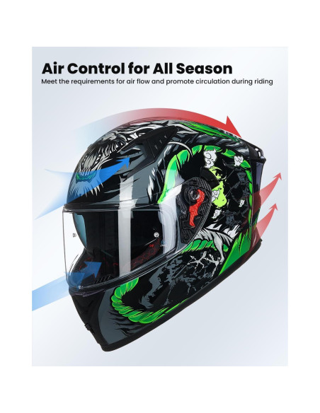 Casco de Motocicleta ILM Z501 Verde Legend Grande Casco de Motocicleta ILM Z501 Verde Legend Grande