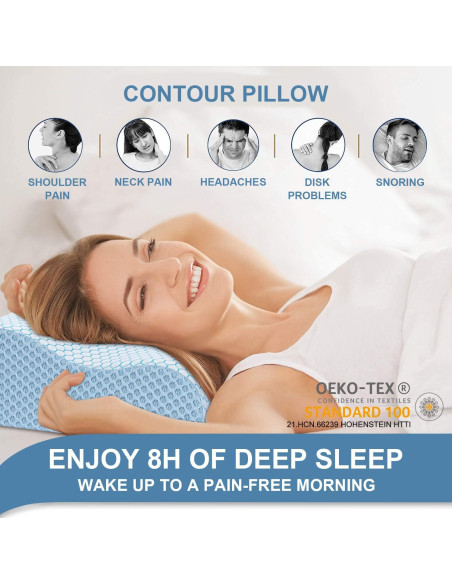 Almohada Cervical Anvo Espuma Viscoelástica Firme 61x34cm Almohada Cervical Anvo Espuma Viscoelástica Firme 61x34cm