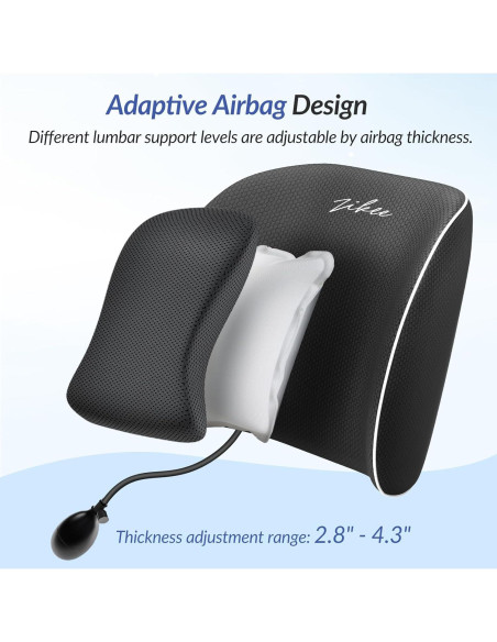 Almohada Lumbar Ajustable ZIKEE con Espuma Viscoelástica Almohada Lumbar Ajustable ZIKEE con Espuma Viscoelástica