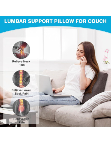 Almohada Soporte Lumbar TANYOO Doble Capa Espuma Gel 50,8x41,9cm
