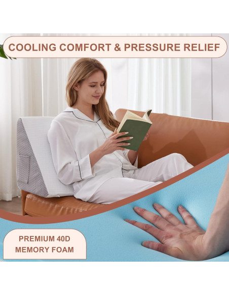 Almohada en Cuña para Rodillas Bedluxe Espuma Viscoelástica Almohada en Cuña para Rodillas Bedluxe Espuma Viscoelástica