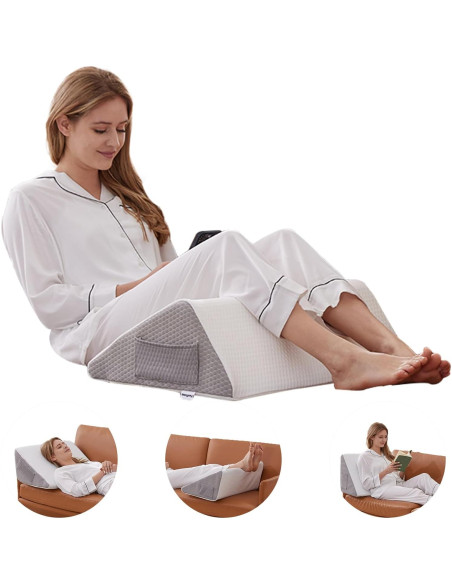 Almohada en Cuña para Rodillas Bedluxe Espuma Viscoelástica Almohada en Cuña para Rodillas Bedluxe Espuma Viscoelástica