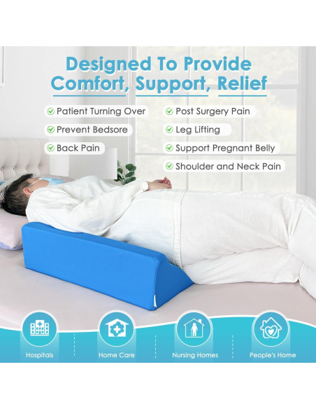 Cojín en Cuña NEPPT Azul para Dormir y Soporte Espalda Cojín en Cuña NEPPT Azul para Dormir y Soporte Espalda