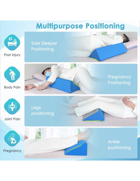 Cojín en Cuña NEPPT Azul para Dormir y Soporte Espalda Cojín en Cuña NEPPT Azul para Dormir y Soporte Espalda