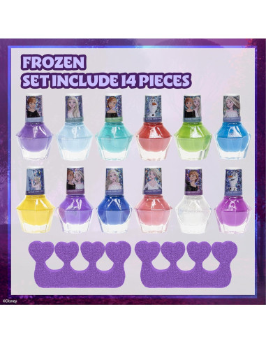 Kit de Esmalte de Uñas Townley Girl Disney Frozen 14 Piezas