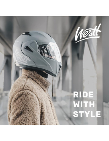 Casco Modular Westt Torque para Motocicleta - Doble Visera
