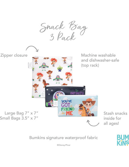 Bolsas Reutilizables para Sándwich Bumkins Toy Story 3 Pzas Bolsas Reutilizables para Sándwich Bumkins Toy Story 3 Pzas