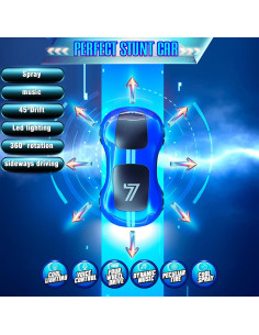 Coche RC Stunt AEROQUEST Control por Gestos 360 Azul 2