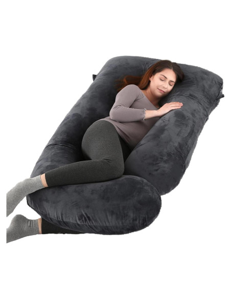 Almohada de Embarazo ALLOPERA Jshape 144,78 cm Terciopelo Almohada de Embarazo ALLOPERA Jshape 144,78 cm Terciopelo