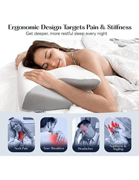 Almohada de Contorno SUTERA Dream Deep Espuma Memoria 64.5x37cm