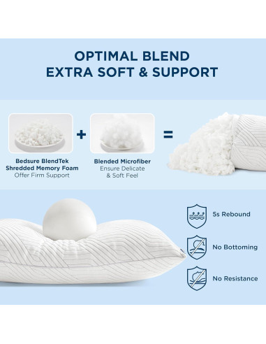 Cojines de Espuma Viscoelástica Bedsure Queen Juego de 2