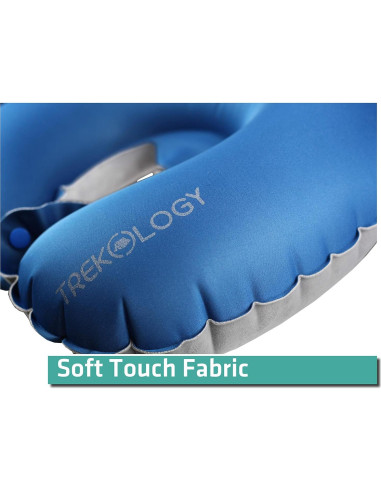 Almohada Inflable para el Cuello Trekology Azul Marino