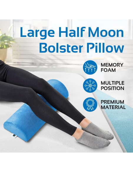 Almohada Lumbar AllSett Health Media Luna 52x20 cm Azul Almohada Lumbar AllSett Health Media Luna 52x20 cm Azul