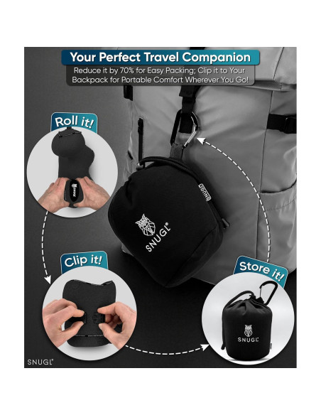 Almohada de Viaje SNUGL para Cuello Espuma con Memoria Almohada de Viaje SNUGL para Cuello Espuma con Memoria