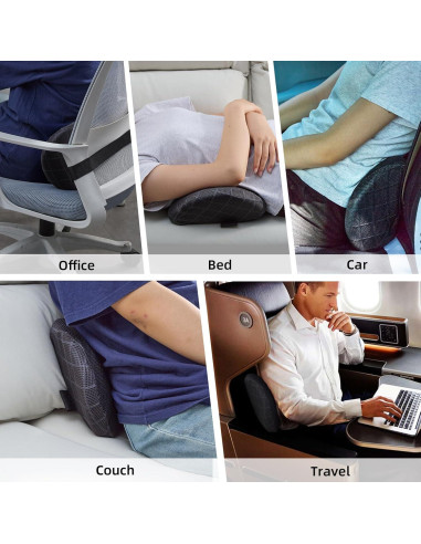 Almohada Lumbar FOUSUPDT Espuma Viscoelástica 46x25 cm