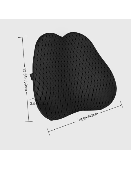 Cojín Lumbar LARROUS Espuma Viscoelástica Negro 43x34 cm Cojín Lumbar LARROUS Espuma Viscoelástica Negro 43x34 cm