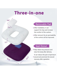 Almohada Donut Postparto POWYS con Paquetes de Hielo 42.9x38.9cm 2