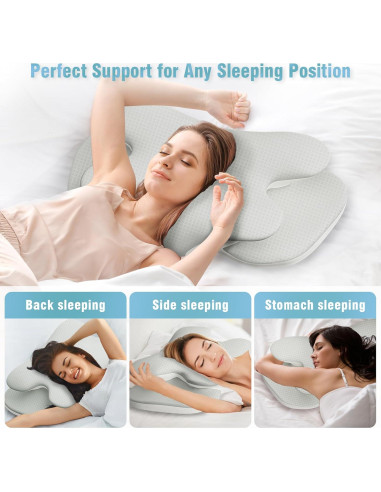 Almohada Ergonómica RUN HELIX Queen Espuma Memoria Gris