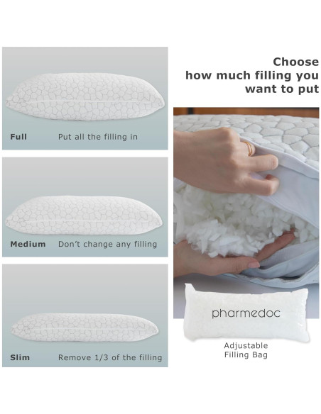 Almohada Ajustable Pharmedoc Espuma Viscoelástica Queen Almohada Ajustable Pharmedoc Espuma Viscoelástica Queen