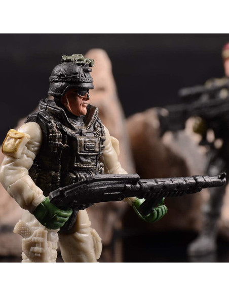 HAPTIME Juego de Figuras de Acción Militar SWAT 12 Piezas HAPTIME Juego de Figuras de Acción Militar SWAT 12 Piezas
