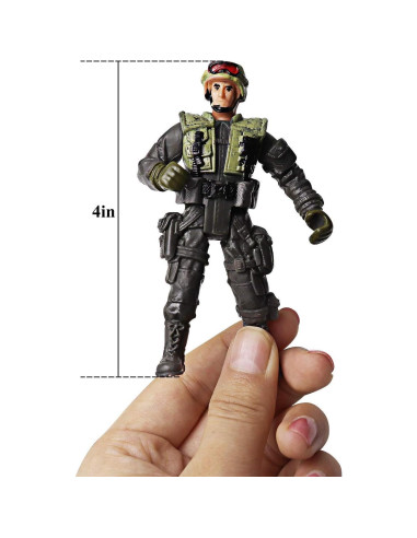 HAPTIME Juego de Figuras de Acción Militar SWAT 12 Piezas
