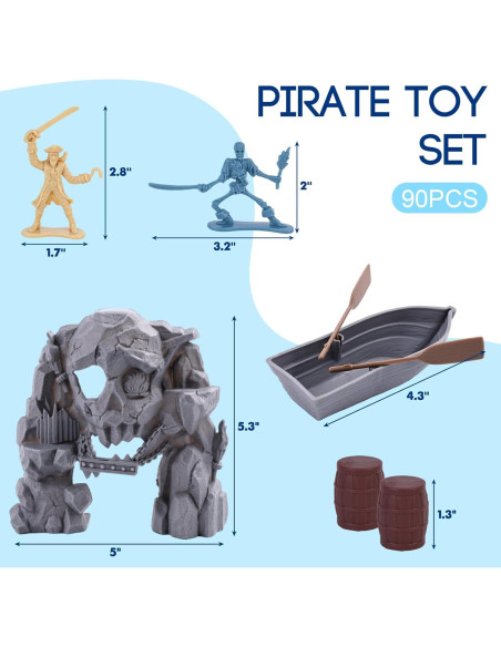 Juego de Juguetes de Pirata 3 Nutrias 90 Piezas para Niños Juego de Juguetes de Pirata 3 Nutrias 90 Piezas para Niños