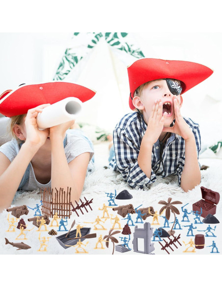 Juego de Juguetes de Pirata 3 Nutrias 90 Piezas para Niños Juego de Juguetes de Pirata 3 Nutrias 90 Piezas para Niños