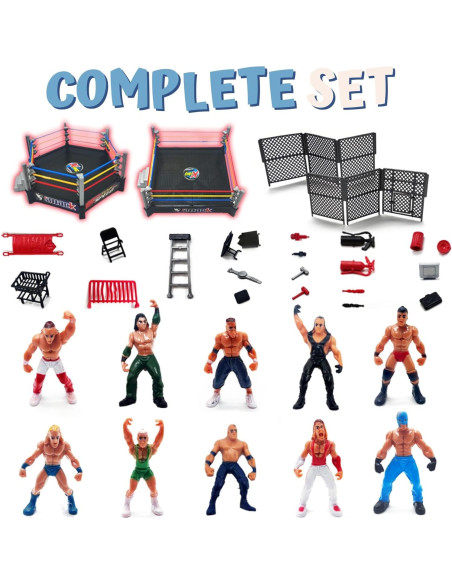 Juego de Lucha ToyVelt con 32 Figuras de 5,08 cm y Ring Juego de Lucha ToyVelt con 32 Figuras de 5,08 cm y Ring