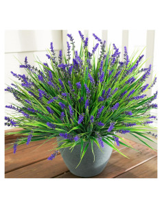 Plantas Artificiales Ivydale 10PCS Hierba Mono Púrpura UV