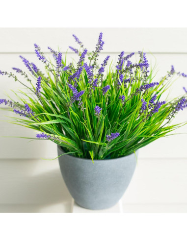 Plantas Artificiales Ivydale 10PCS Hierba Mono Púrpura UV